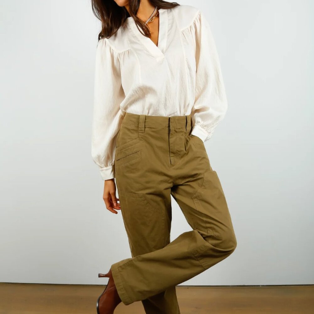 NWT: Rag and Bone Malia Italian Cotton Cargo Pant in Olive, Size 8